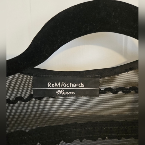 Ensemble top and cardigan vest womens XL black mesh - Picture 2 of 5